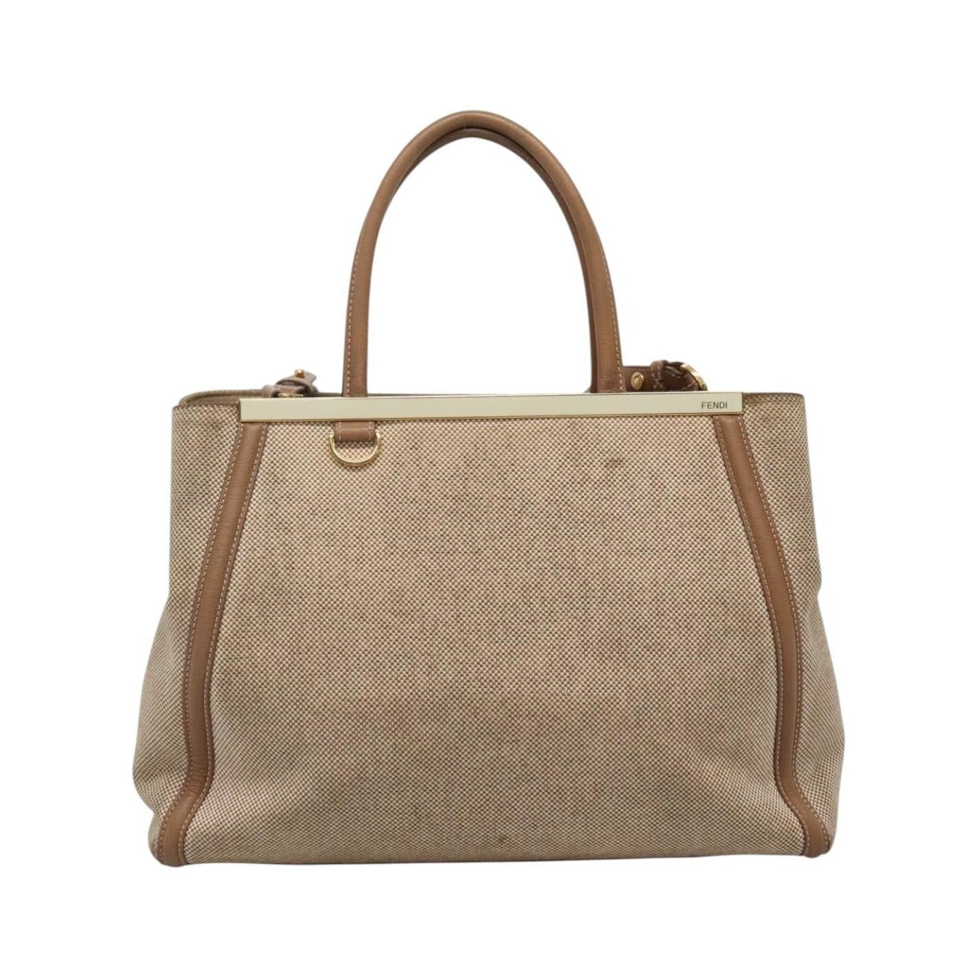 Fendi 2Jours Canvas, Beige, Canvas, Tote Bag