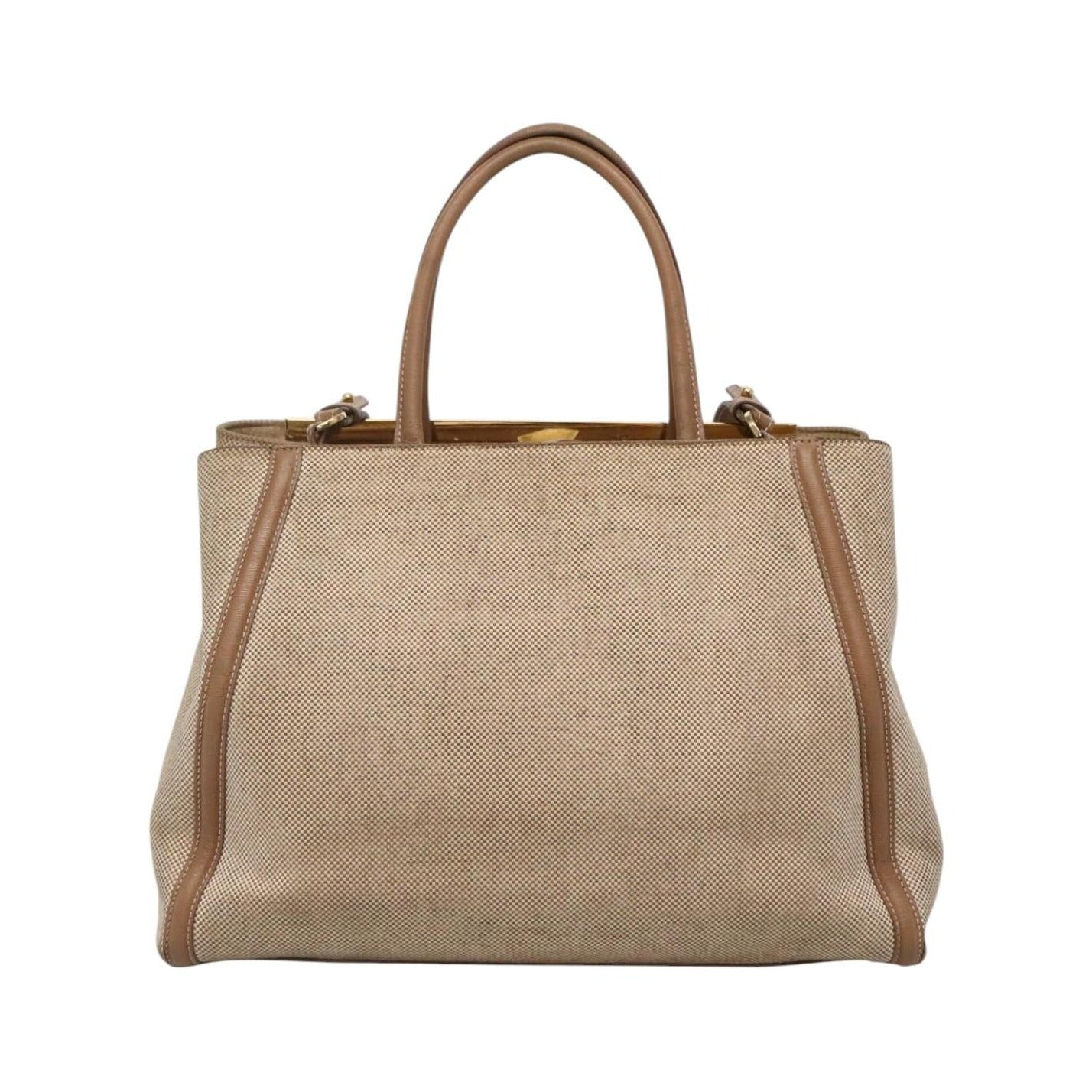 Fendi 2Jours Canvas, Beige, Canvas, Tote Bag