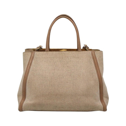 Fendi 2Jours Canvas, Beige, Canvas, Tote Bag