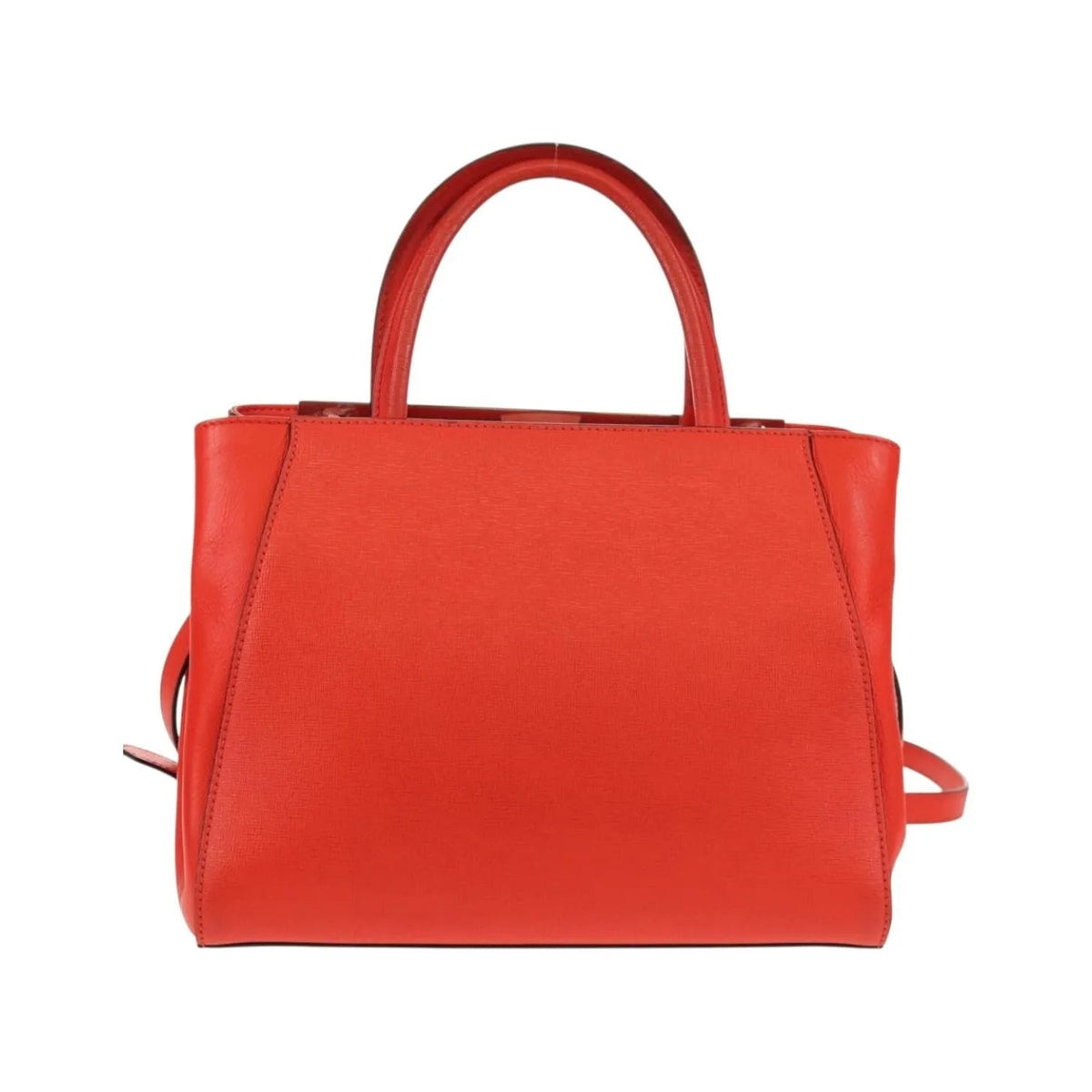 Fendi 2Jours Leather, Red, Leather, Tote Bag