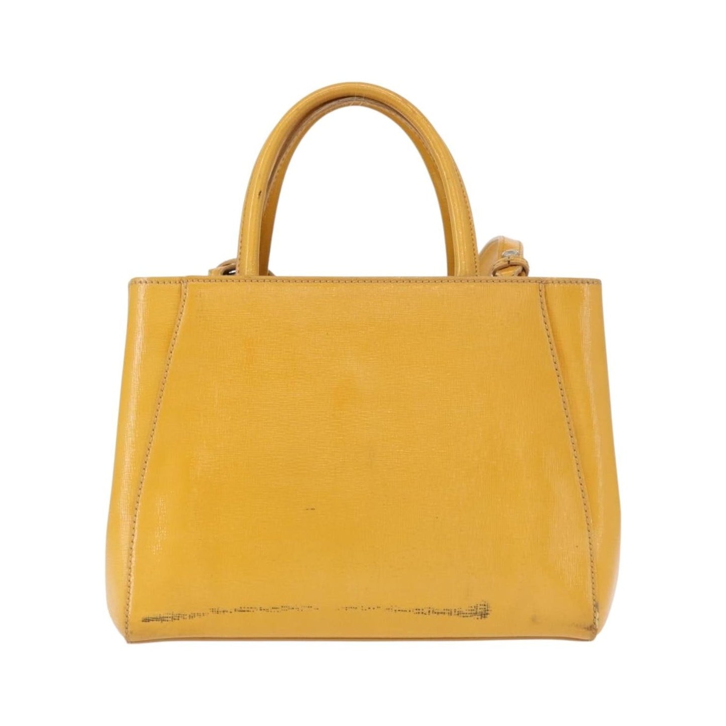 Fendi 2Jours Leather, Yellow, Leather, Handbag