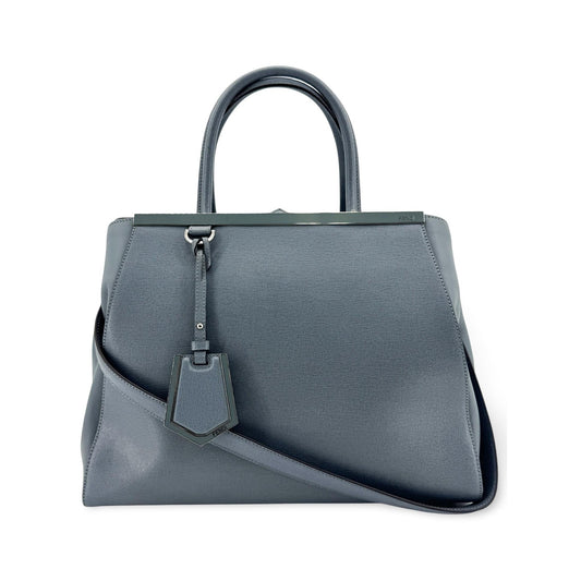 Fendi 2Jours Leather, Blue, Leather, Handbag