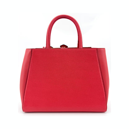 Fendi 2Jours Leather, Red, Leather, Handbag