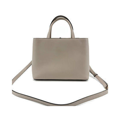 Fendi 2Jours Leather, Gray, Leather, Handbag