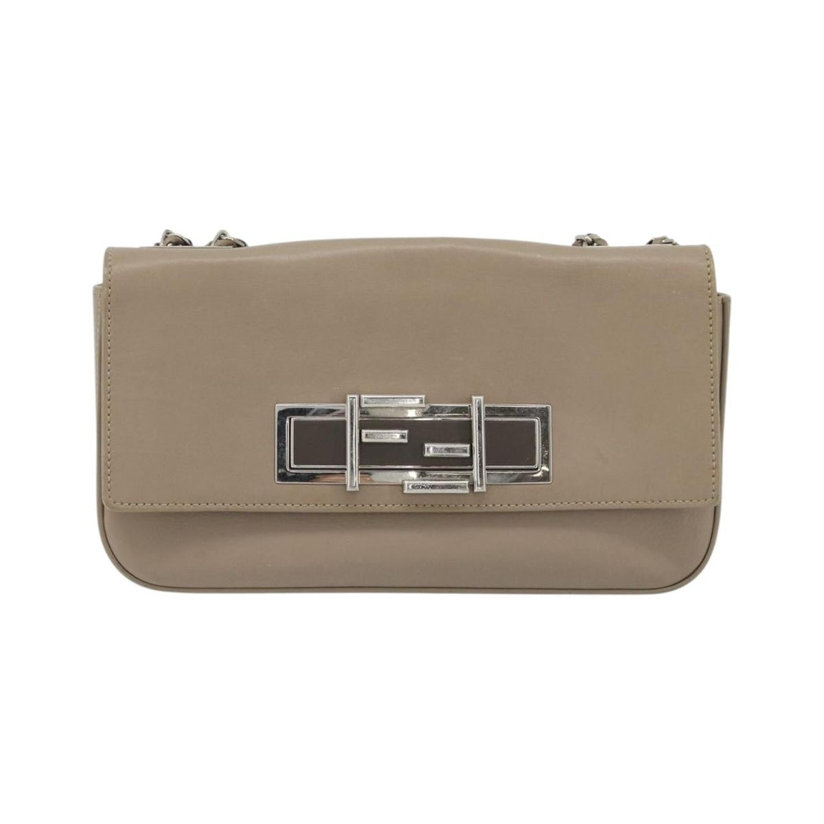 Fendi 3Baguette Convertible Calfskin, Beige, Leather, Crossbody Bag