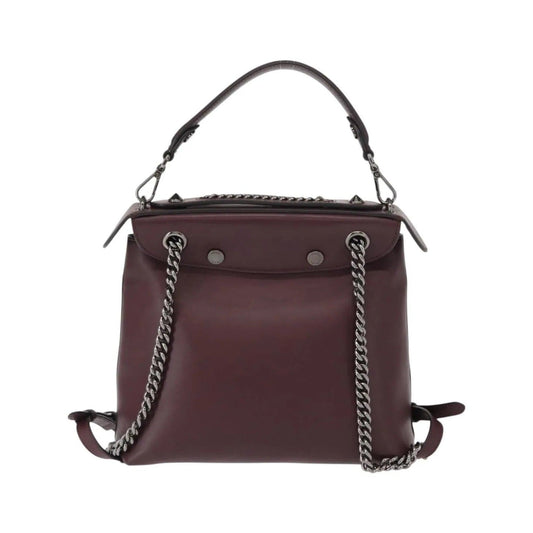 Fendi Back to School Leather, Burgundy, Leather, Backpack