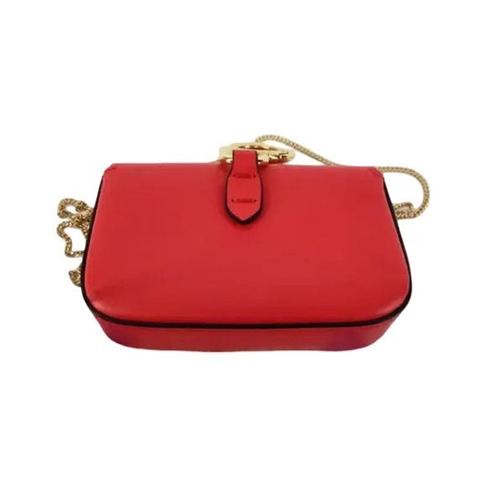 Fendi Baguette Bag Charm Leather, Red, Leather, Clutch