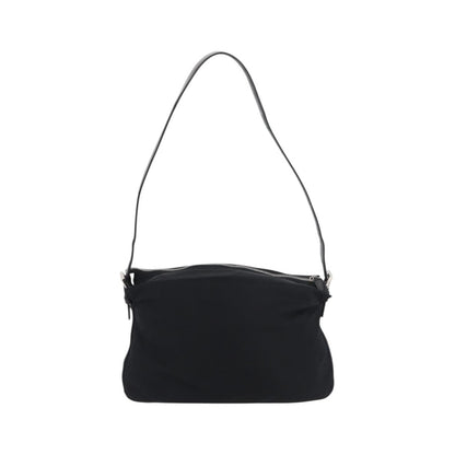 Fendi Baguette Canvas, Black, Nylon, Handbag