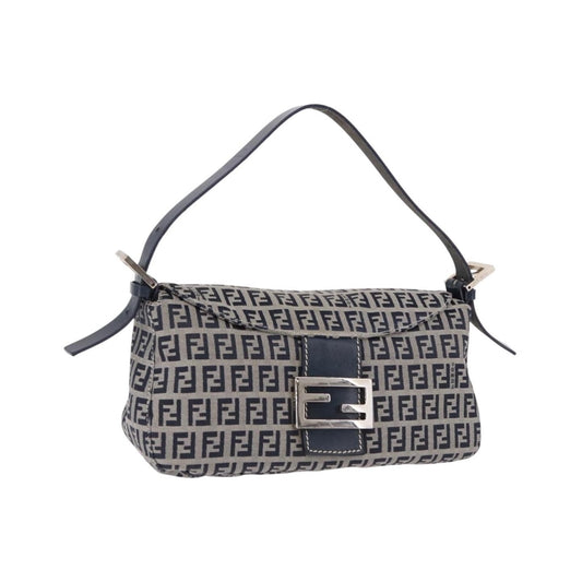Fendi Baguette Zucchino Canvas, Navy, Canvas, Handbag