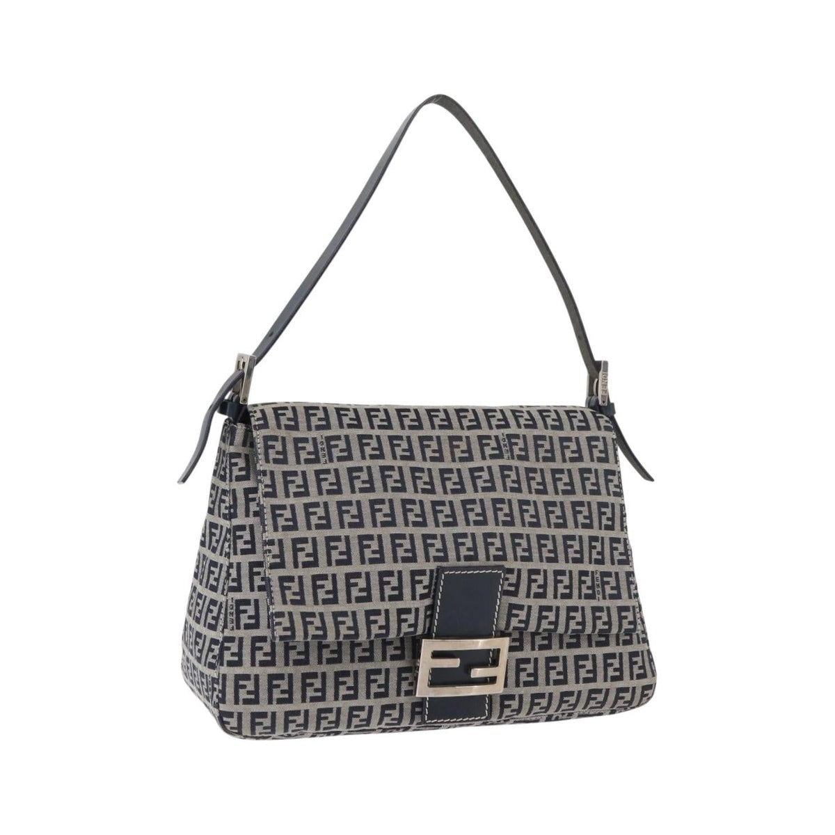 Fendi Baguette Zucchino Canvas, Navy, Canvas, Handbag