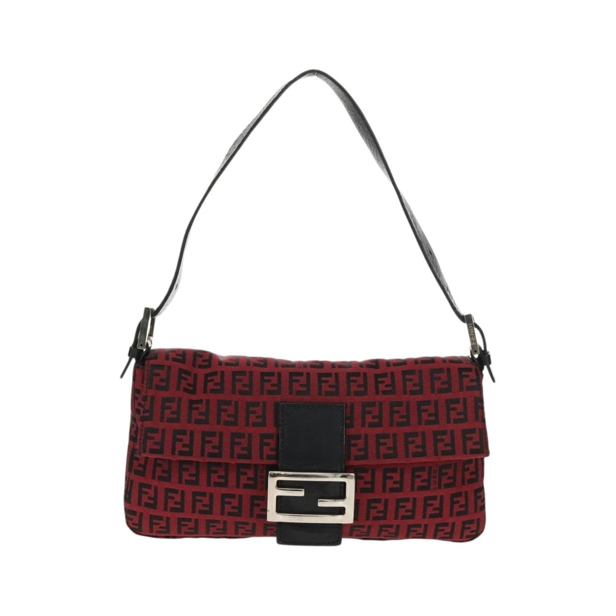 Fendi Baguette Zucchino Canvas, Red, Canvas, Handbag