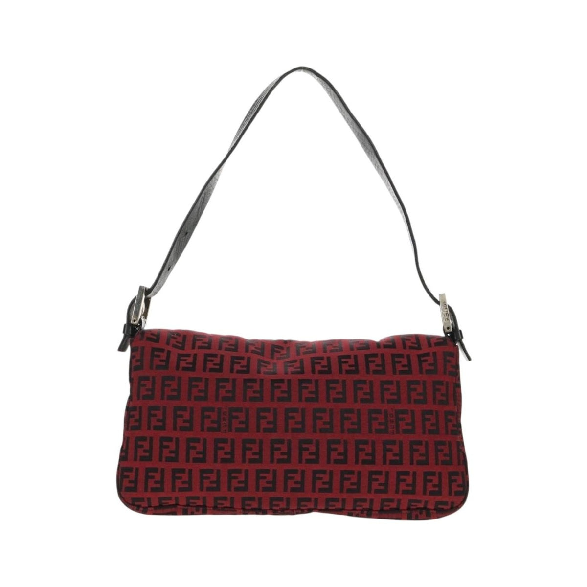 Fendi Baguette Zucchino Canvas, Red, Canvas, Handbag