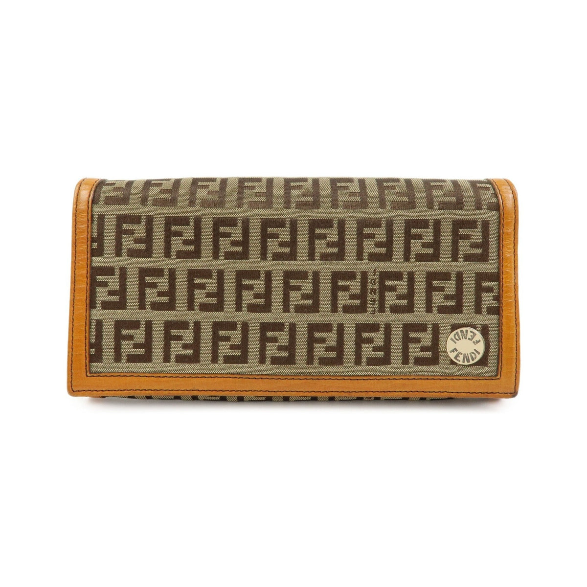 Fendi Bifold Zucca Coated Canvas, Beige, Canvas, Wallet