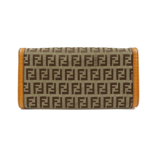Fendi Bifold Zucca Coated Canvas, Beige, Canvas, Wallet