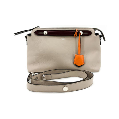 Fendi Boston Sequin Embellished Zucchino Coated Canvas, Beige, Leather, Handbag