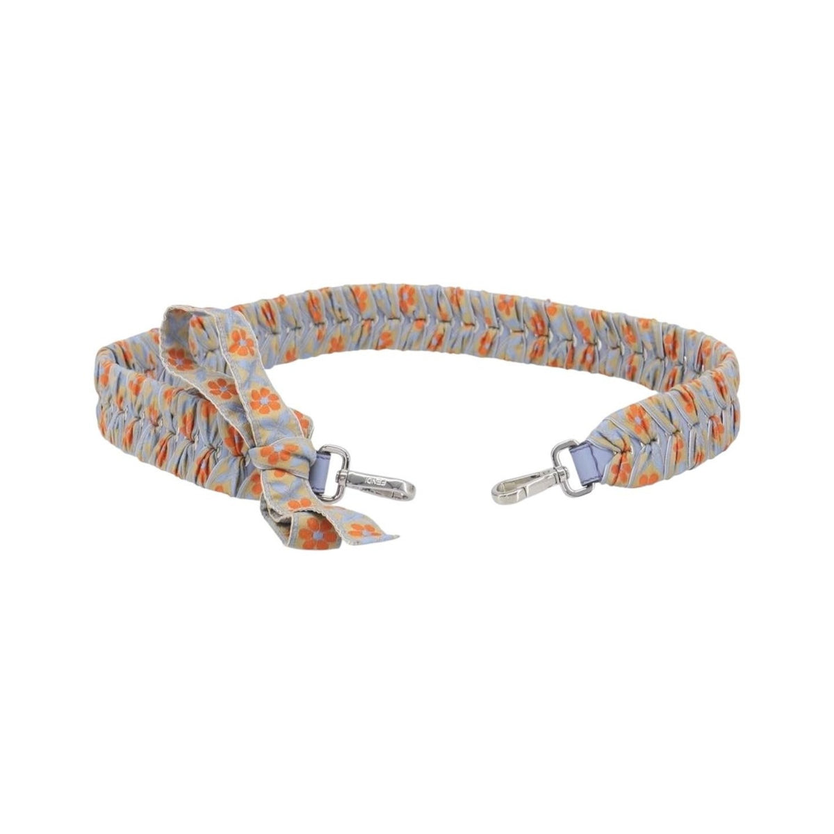Fendi Bow Mini Strap You Short Shoulder Strap Leather with Ribbon Whipstitch, Blue, Leather, Straps