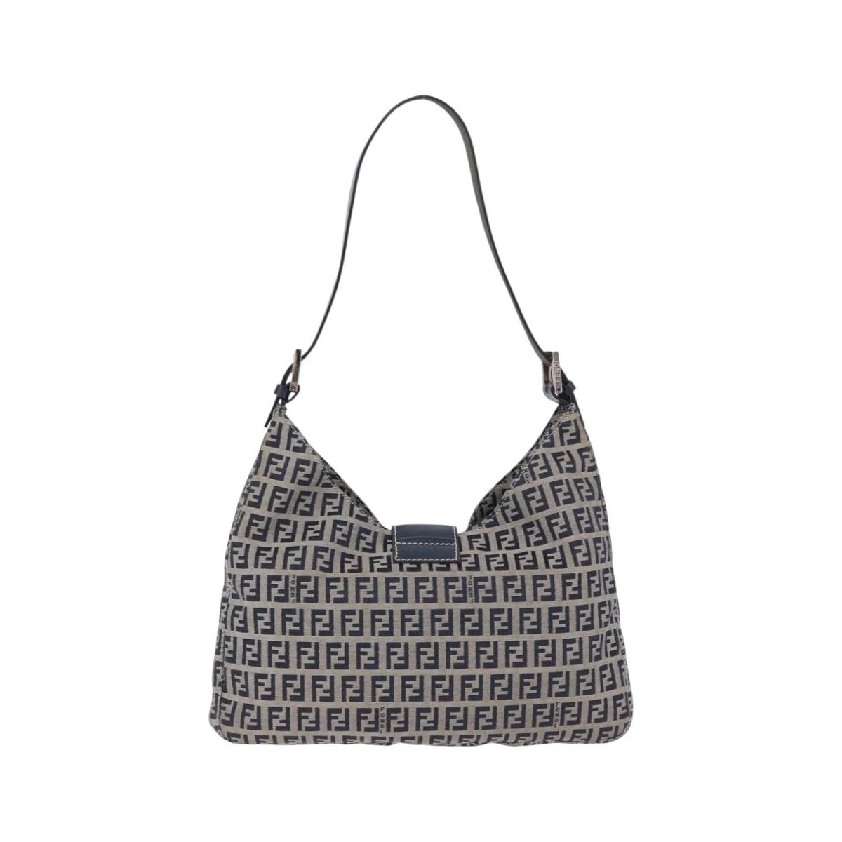 Fendi Buckle Strap Hobo Zucchino Canvas, Navy, Canvas, Shoulder Bag