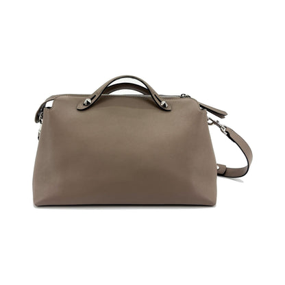 Fendi By The Way Satchel Calfskin, Beige, Leather, Handbag