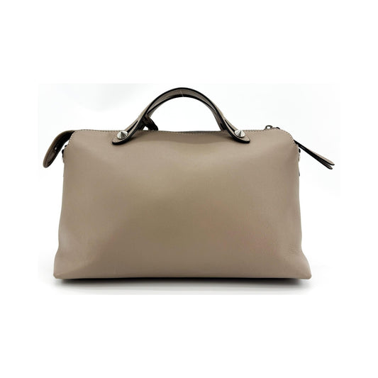 Fendi By The Way Satchel Calfskin, Beige, Leather, Handbag