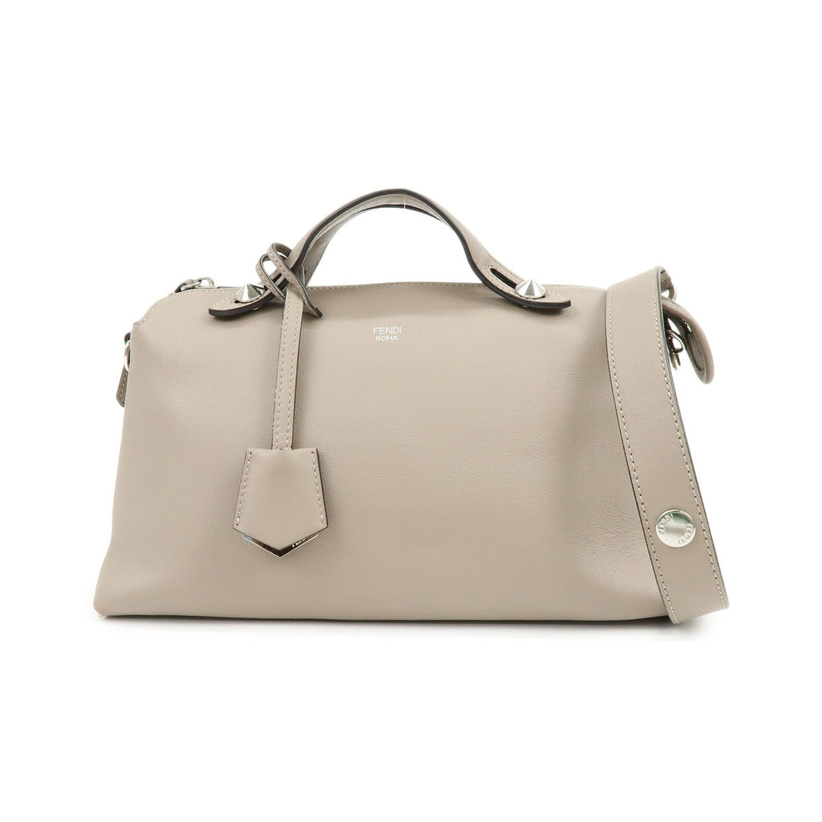 Fendi By The Way Satchel Calfskin, Beige, Leather, Handbag