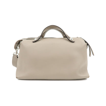 Fendi By The Way Satchel Calfskin, Beige, Leather, Handbag