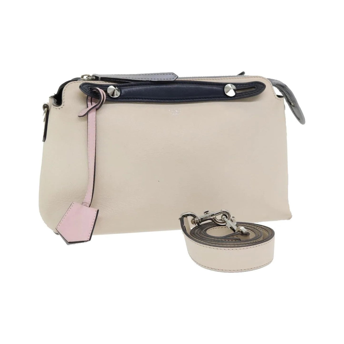 Fendi By The Way Satchel Leather, Beige, Leather, Handbag