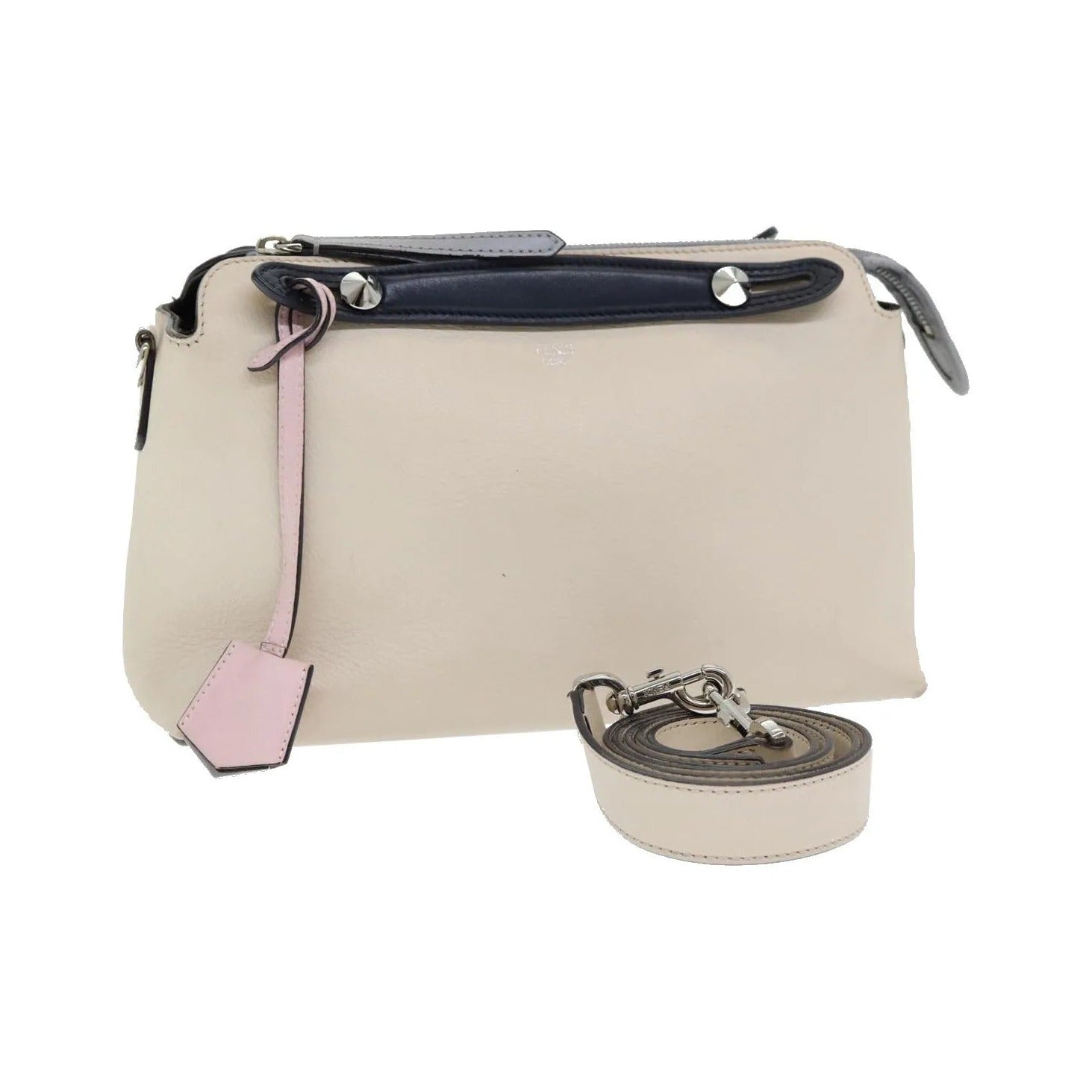 Fendi By The Way Satchel Leather, Beige, Leather, Handbag