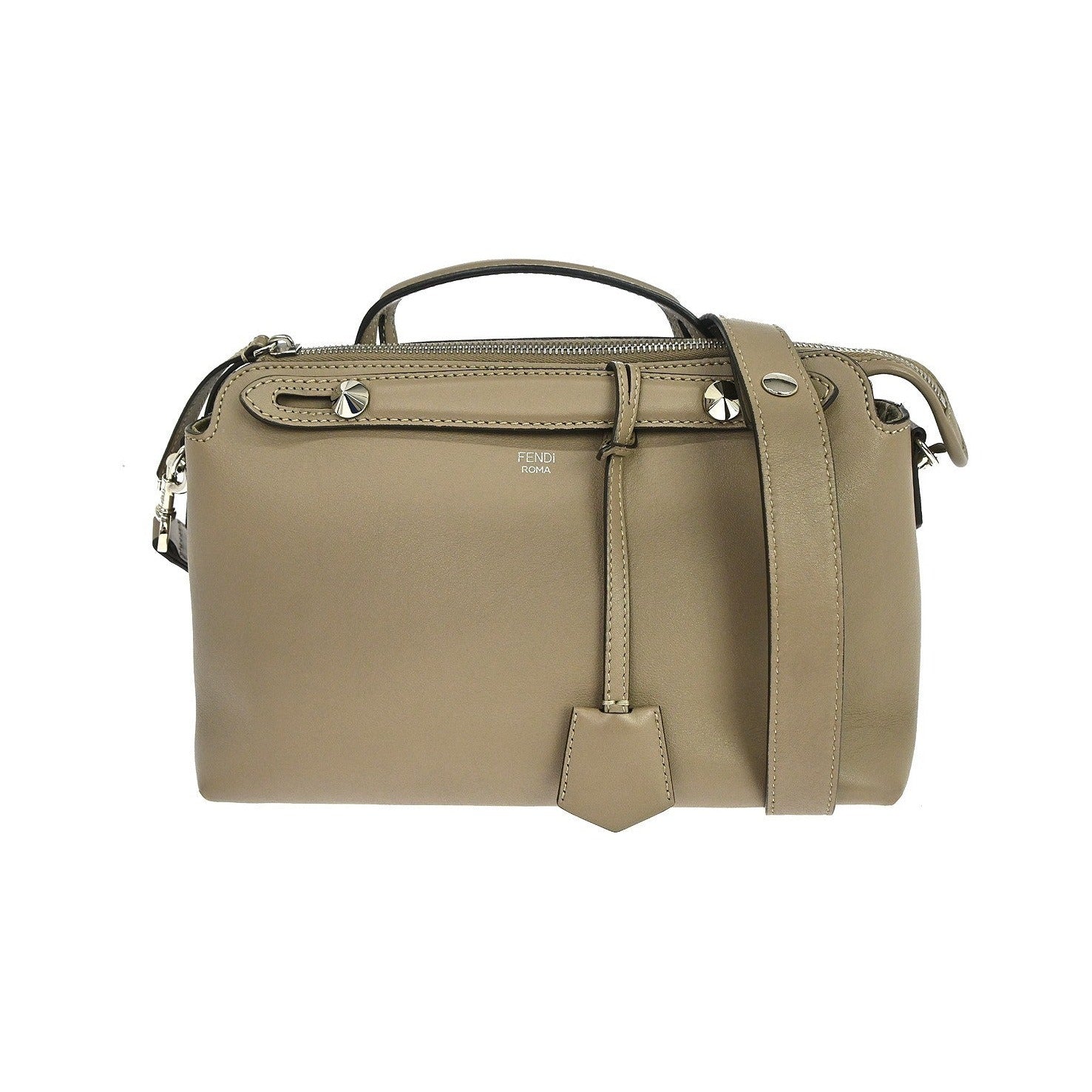Fendi By The Way Satchel Leather, Beige, Leather, Handbag