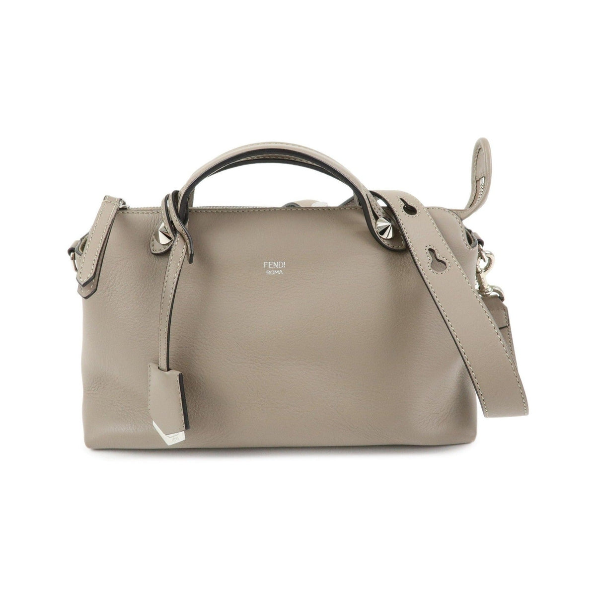 Fendi By The Way Satchel Leather, Beige, Leather, Handbag