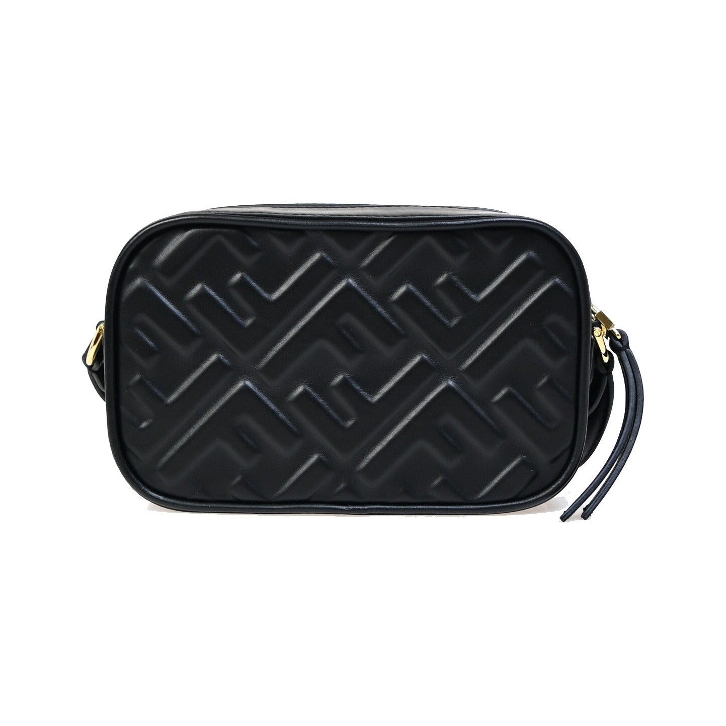 Fendi Camera Zucca Embossed Leather, Black, Leather, Handbag