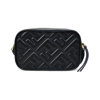 Fendi Camera Zucca Embossed Leather, Black, Leather, Handbag
