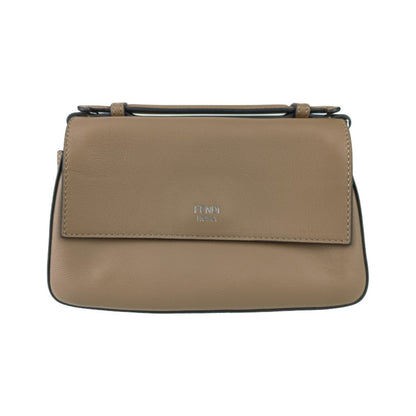 Fendi Chain Baguette Charm Leather, Beige, Leather, Handbag