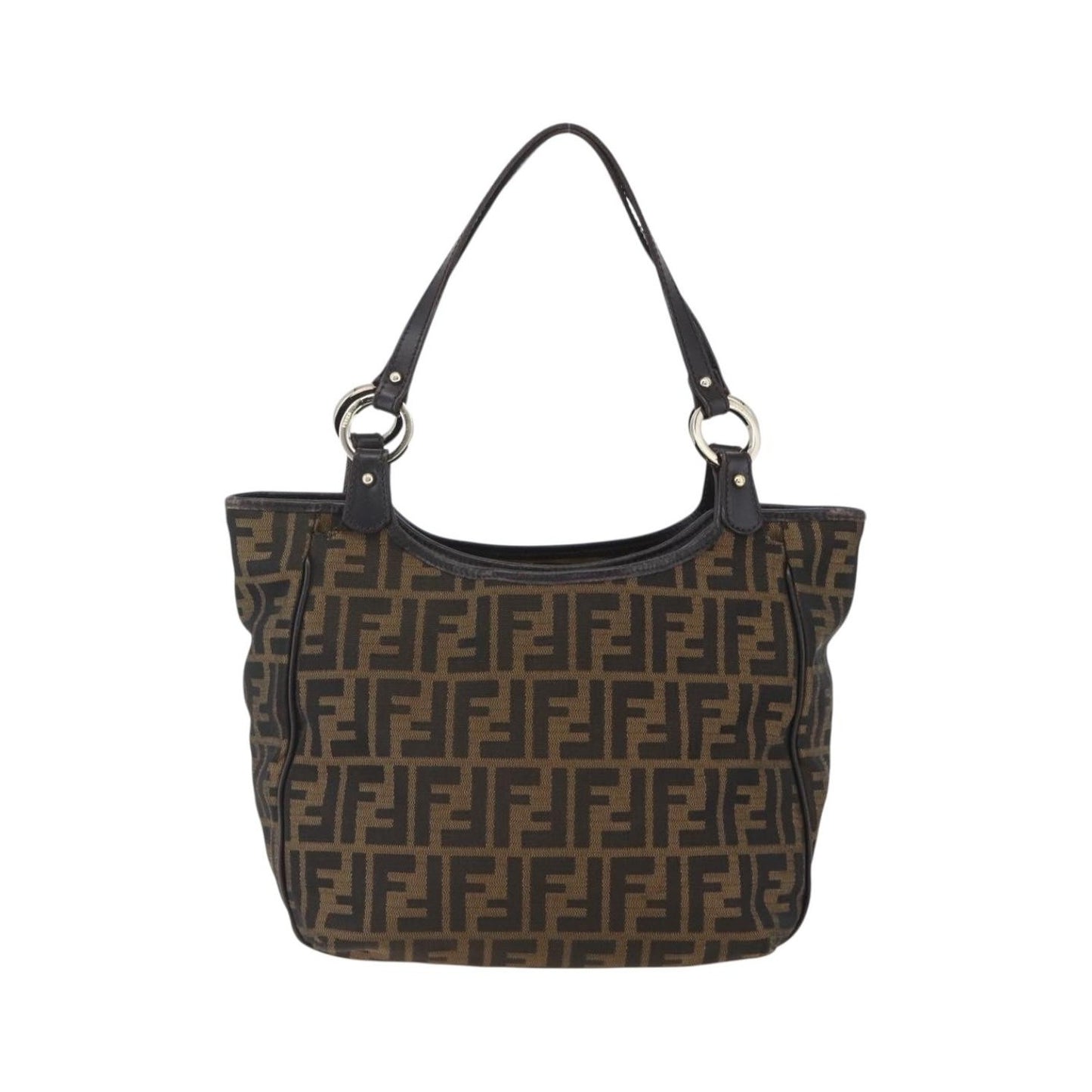 Fendi Chef Pleated Shopping Tote Zucca Canvas, Brown, Canvas, Tote Bag