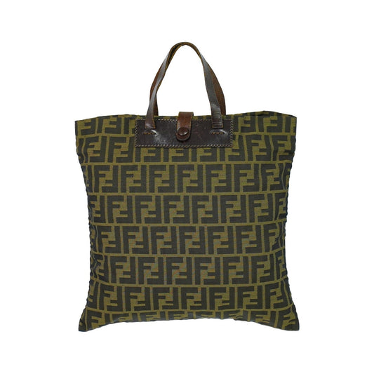 Fendi Convertible Zucca Canvas, Brown, Canvas, Tote Bag