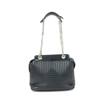 Fendi DotCom Click Quilted Leather, Black, Leather, Shoulder Bag