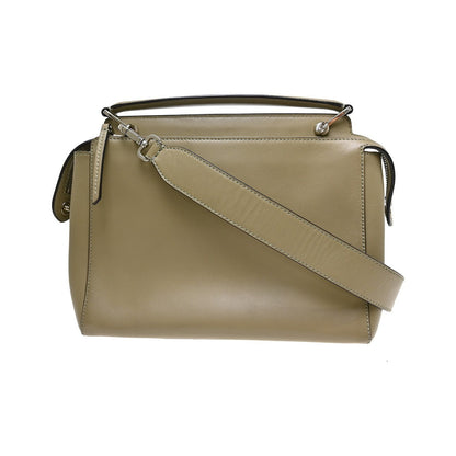 Fendi DotCom Convertible Satchel Leather, Beige, Leather, Handbag