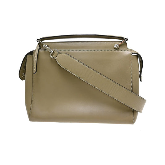 Fendi DotCom Convertible Satchel Leather, Beige, Leather, Handbag
