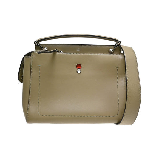 Fendi DotCom Convertible Satchel Leather, Beige, Leather, Handbag