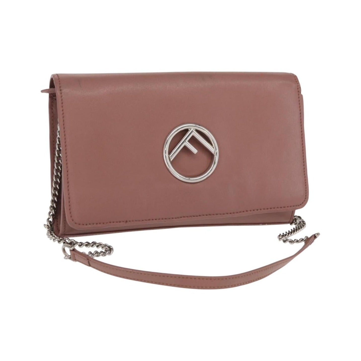 Fendi F is Fendi Wallet on Chain Leather, Pink, Leather, Shoulder Bag