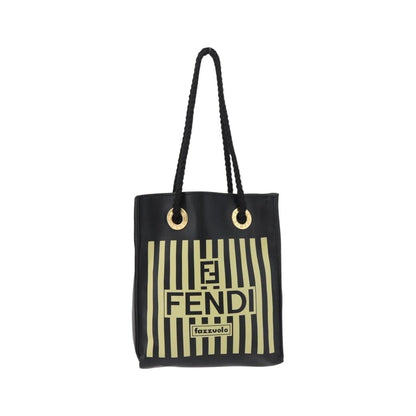 Fendi Fazzuolo Leather, Black, Polyester, Tote Bag
