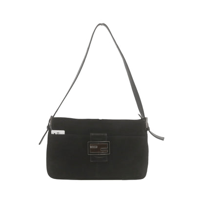 Fendi FENDI BAGUETTE SUEDE Suede noir, Black, Suede, Shoulder Bag