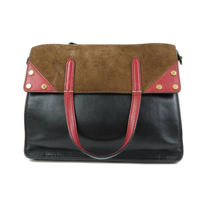 Fendi Flip Leather and Suede, Black, Leather, Tote Bag