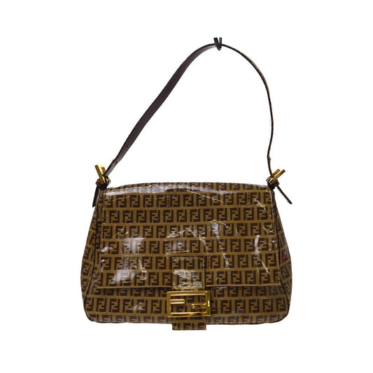 Fendi Handbag Cuir, Brown, Canvas, Handbag