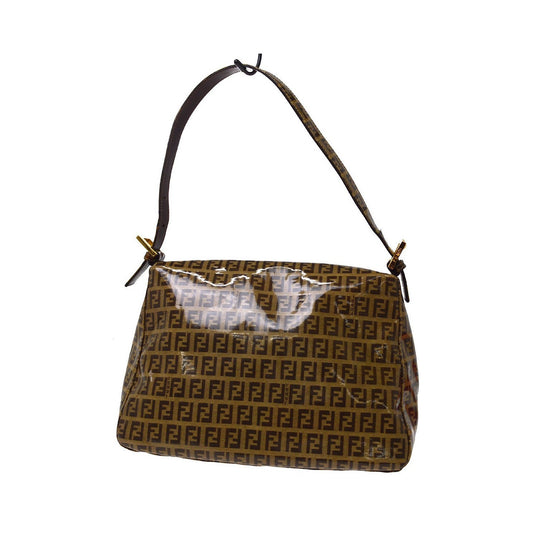 Fendi Handbag Cuir, Brown, Canvas, Handbag