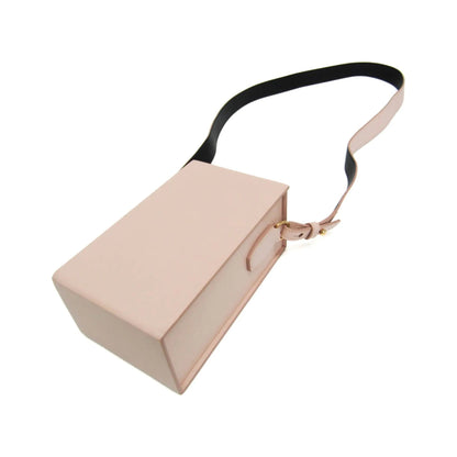 Fendi Logo Vertical Box Leather, Pink, Leather, Shoulder Bag