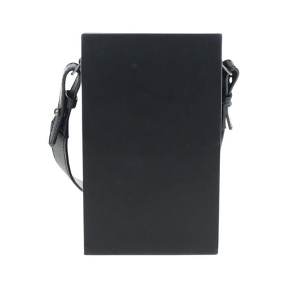 Fendi Logo Vertical Box Leather, Black, Leather, Shoulder Bag