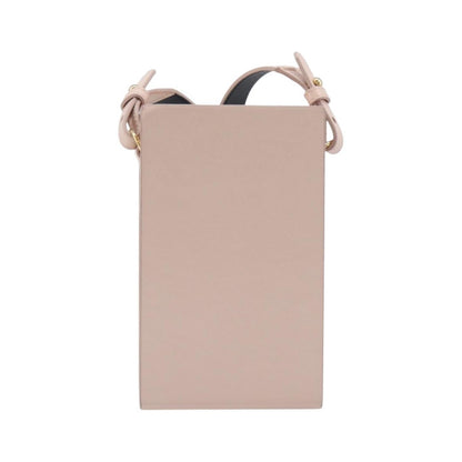 Fendi Logo Vertical Box Leather, Pink, Leather, Crossbody Bag