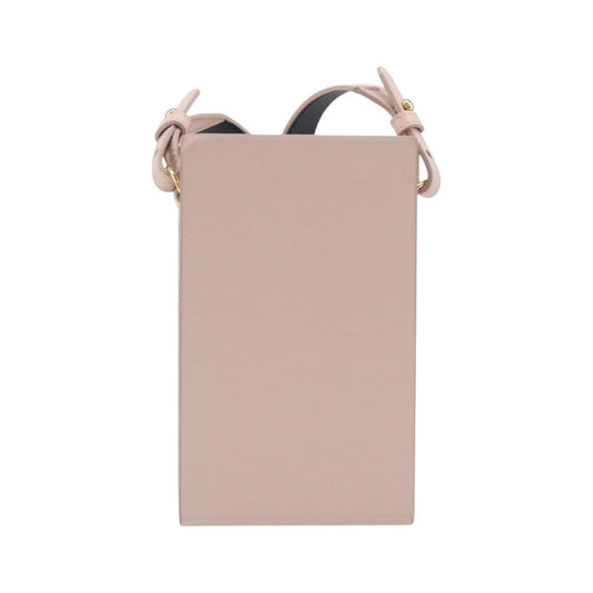 Fendi Logo Vertical Box Leather, Pink, Leather, Crossbody Bag