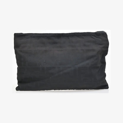 Fendi Logo Zucca Zucca, Black, Canvas, Shoulder Bag