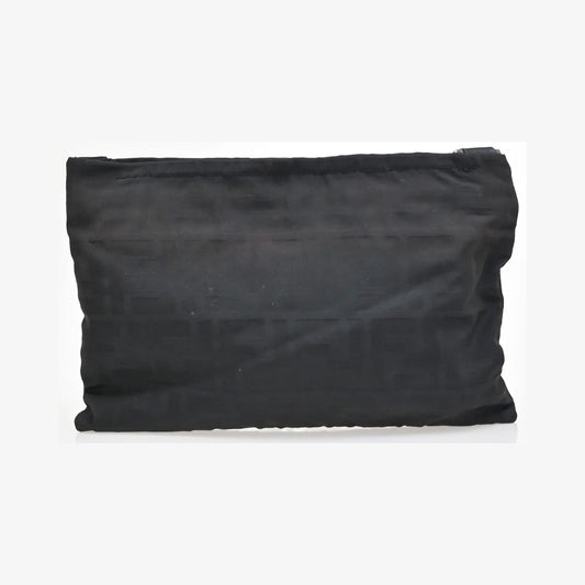 Fendi Logo Zucca Zucca, Black, Canvas, Shoulder Bag